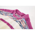 Pull à col rond à rayures en fil Neps tricoté pour femmes